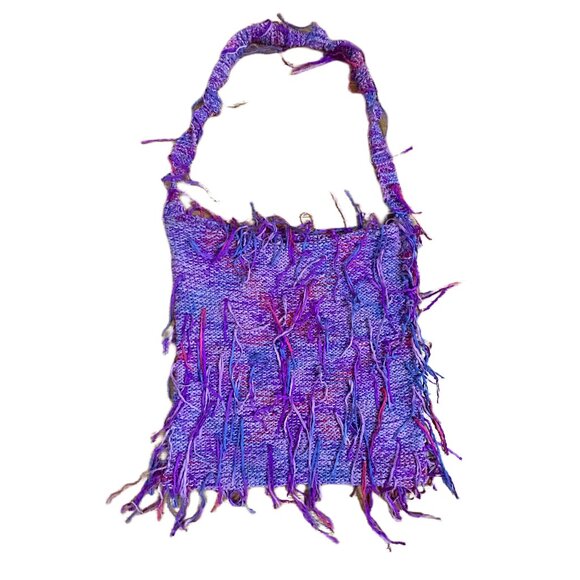 HANDMADE KNITTED HOBO BAG MULTI-COLOR - Picture 8 of 10